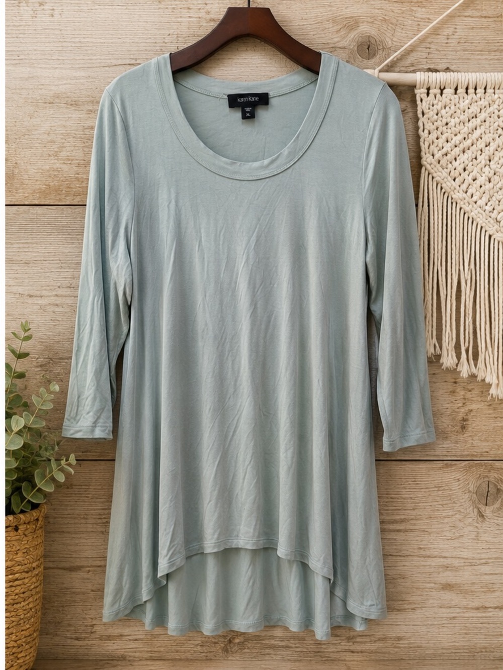 Karen Kane XL Sage Green Swing Tunic Top Made in USA